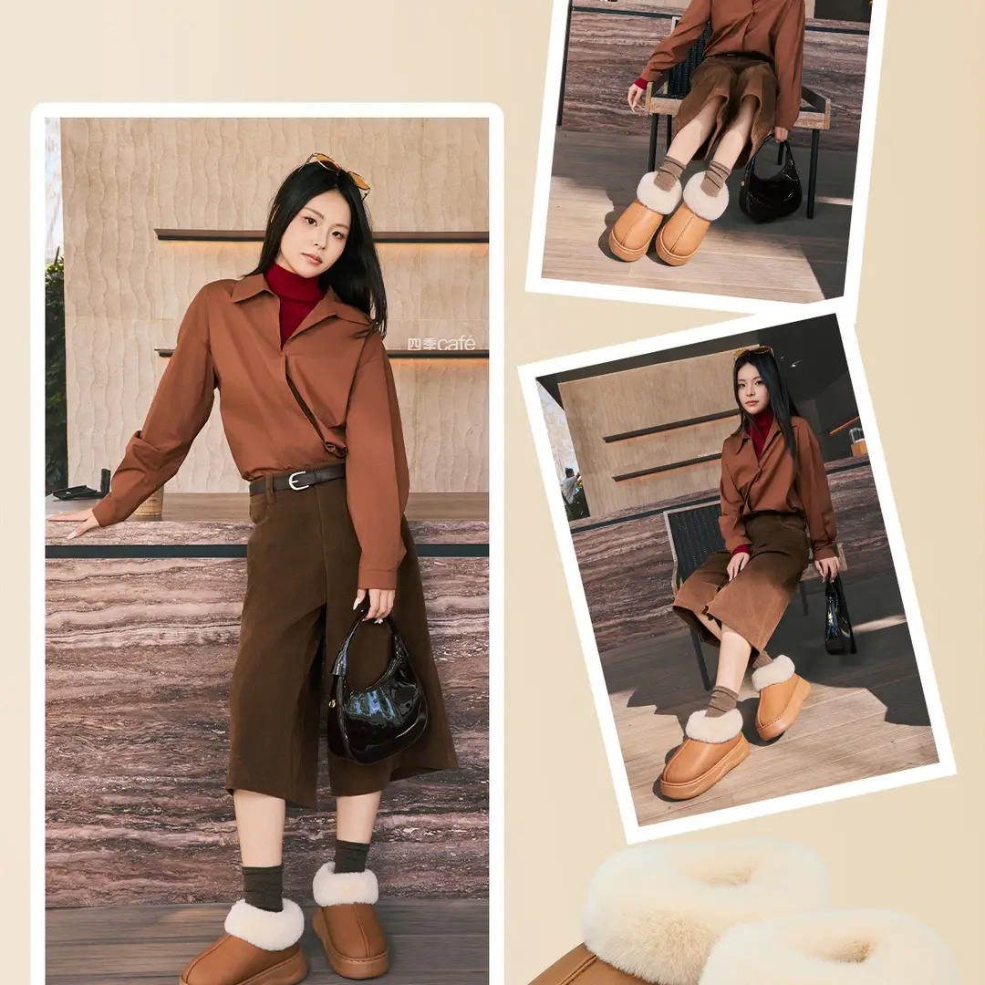 Jialiya Thick-Soled Cotton Slippers for Women 2025 Winter New Style Fleece-Lined Outer Wear Non-Slip Warm High-Top Plush Snow Boots — feature 9