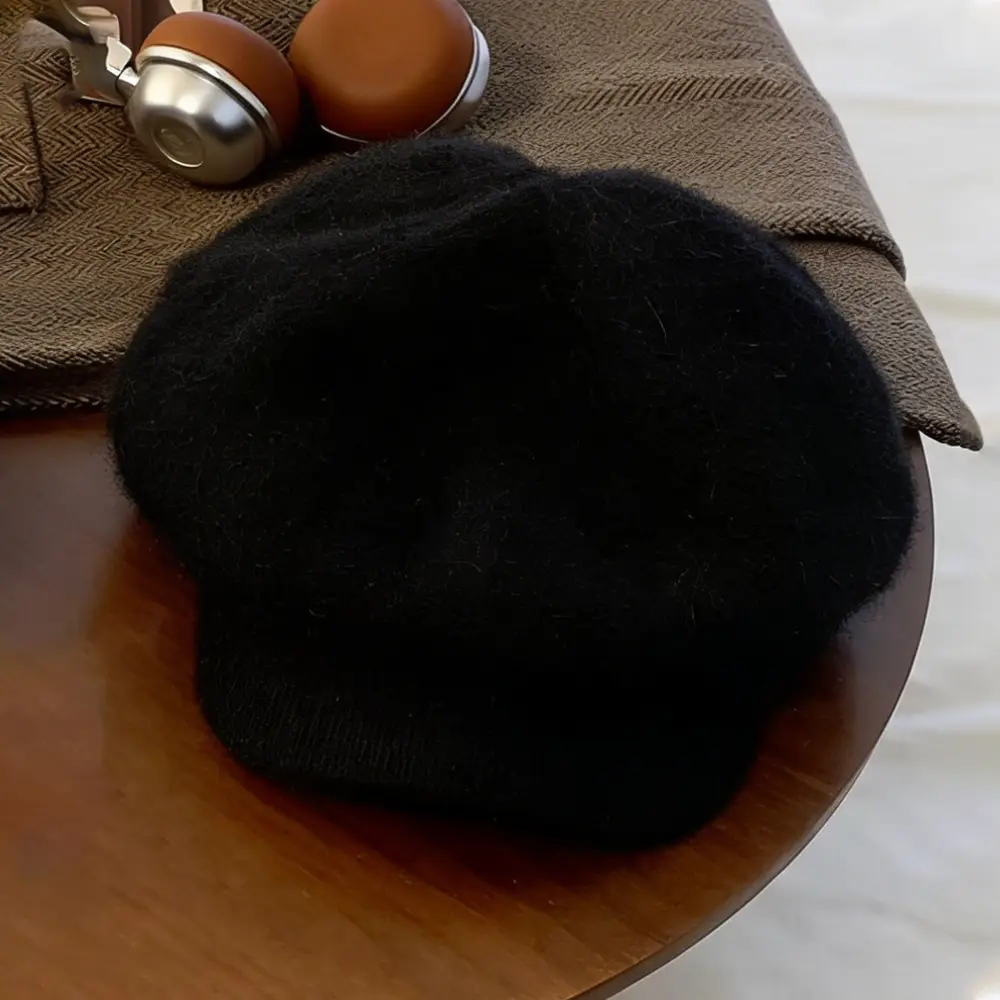 Warm Plush Rabbit Fur Beret for Women Winter Hat — feature 11