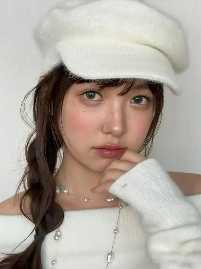 Warm Plush Rabbit Fur Beret for Women Winter Hat — feature 16