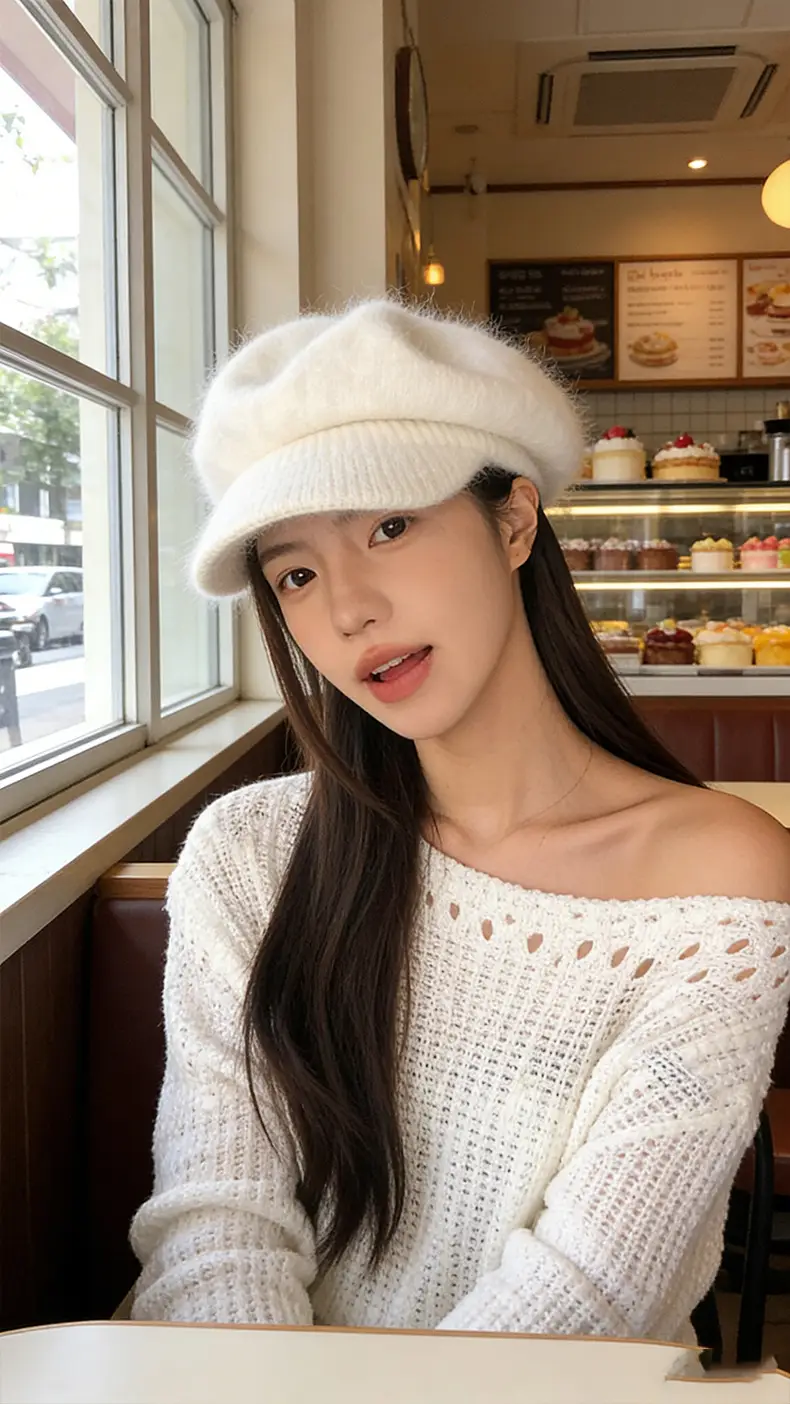 Warm Plush Rabbit Fur Beret for Women Winter Hat — feature 4