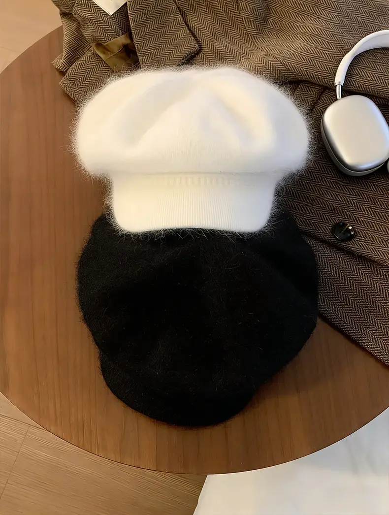 Warm Plush Rabbit Fur Beret for Women Winter Hat — feature 8