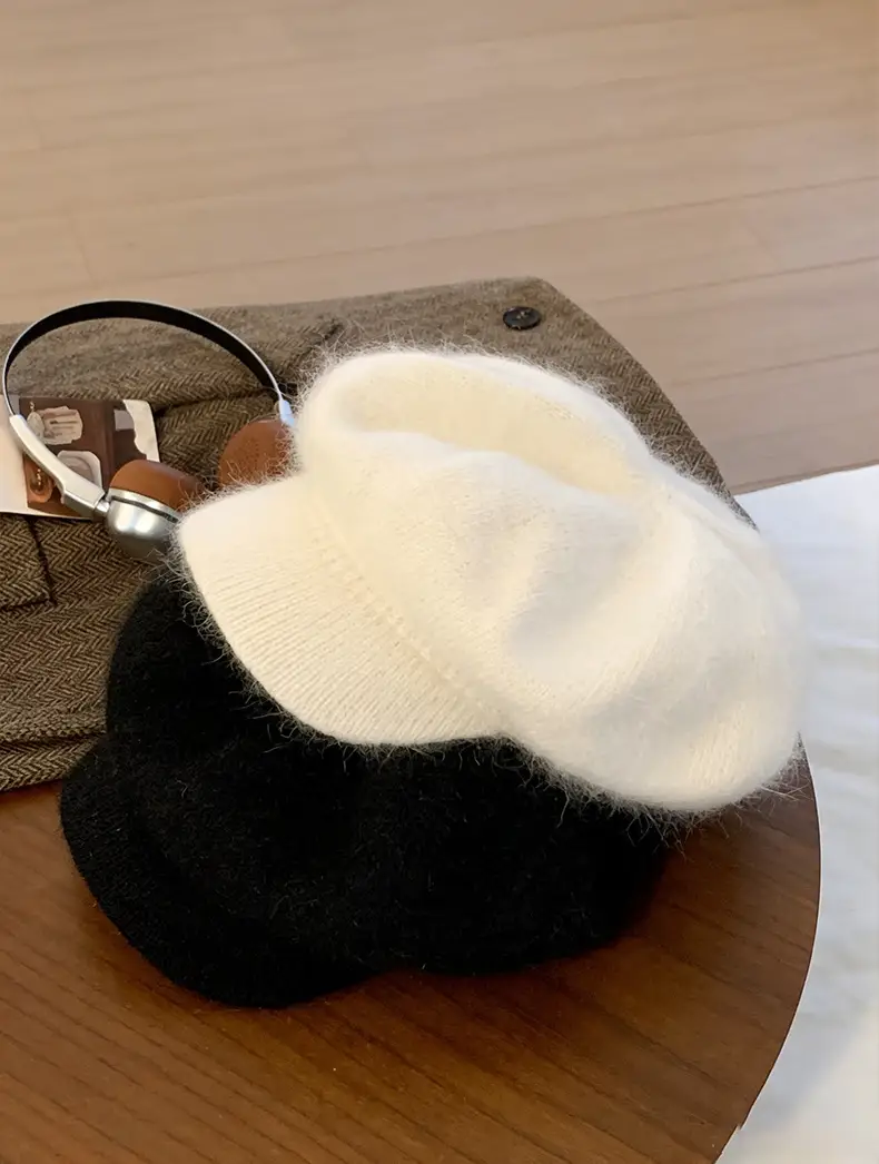 Warm Plush Rabbit Fur Beret for Women Winter Hat — feature 9