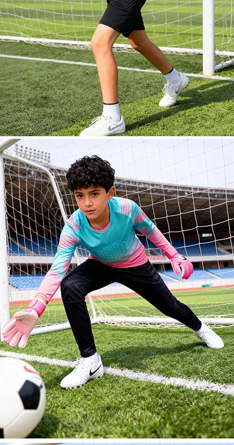 Children's Long-Sleeved Goalkeeper Uniform Set Printed Team Uniform Football Training Uniform Police Protection Chest Protector Goalkeeper Clothing Door Uniform — feature 11
