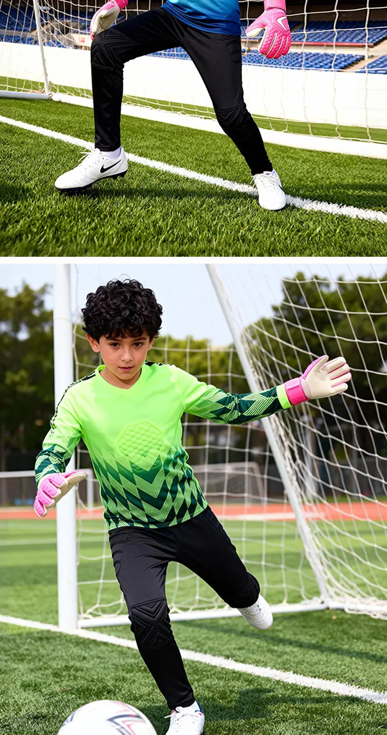 Children's Long-Sleeved Goalkeeper Uniform Set Printed Team Uniform Football Training Uniform Police Protection Chest Protector Goalkeeper Clothing Door Uniform — feature 13