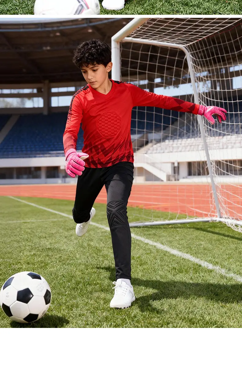 Children's Long-Sleeved Goalkeeper Uniform Set Printed Team Uniform Football Training Uniform Police Protection Chest Protector Goalkeeper Clothing Door Uniform — feature 14