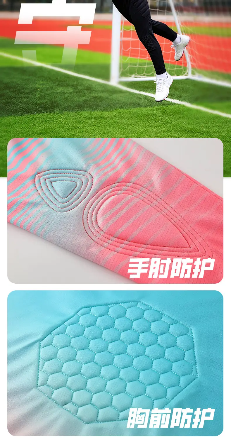 Children's Long-Sleeved Goalkeeper Uniform Set Printed Team Uniform Football Training Uniform Police Protection Chest Protector Goalkeeper Clothing Door Uniform — feature 6