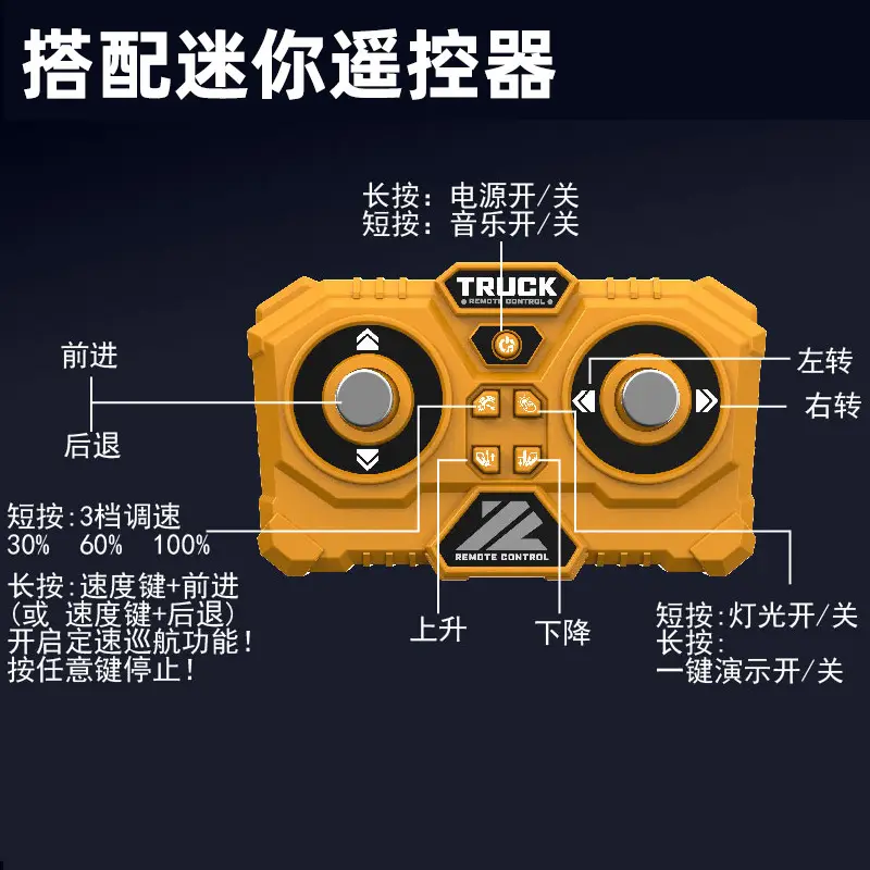 Cross-Border Mini Remote Control Alloy Forklift 1:64 Scale Model Excavator Engineering Dump Truck Desktop Children's Toy Vehicle — feature 19
