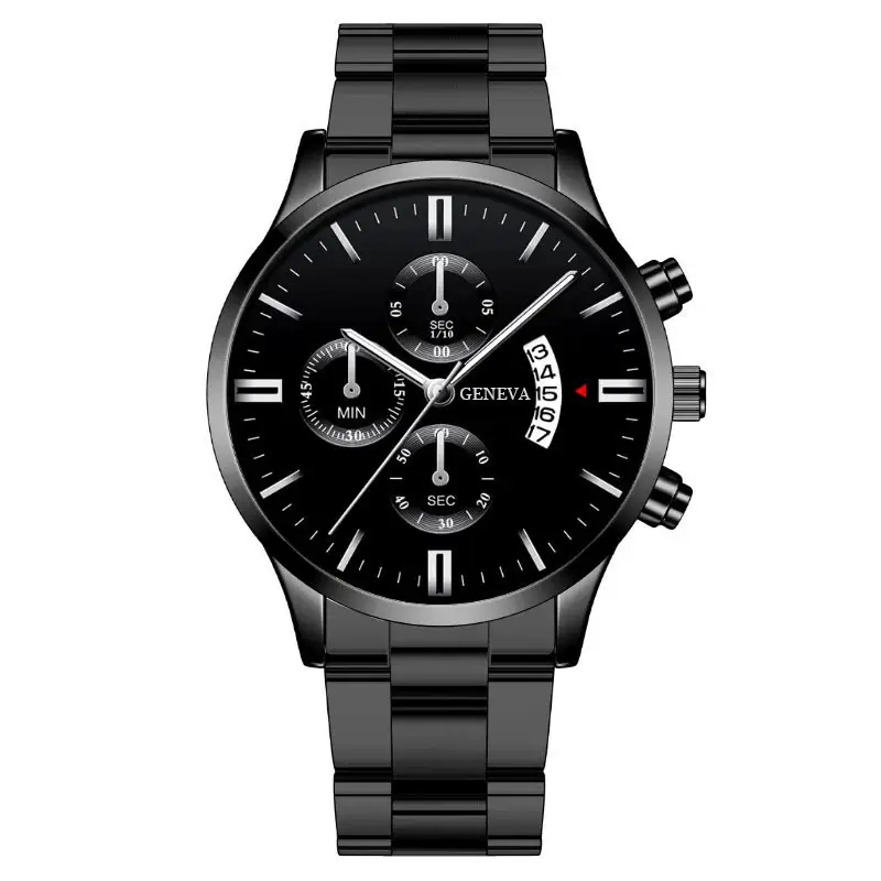 Popular Foreign Trade Men's Watches in Stock, Calendar Steel Band Quartz Watches, Fake Three-Eye Business Men's Watches Wholesale — feature 6