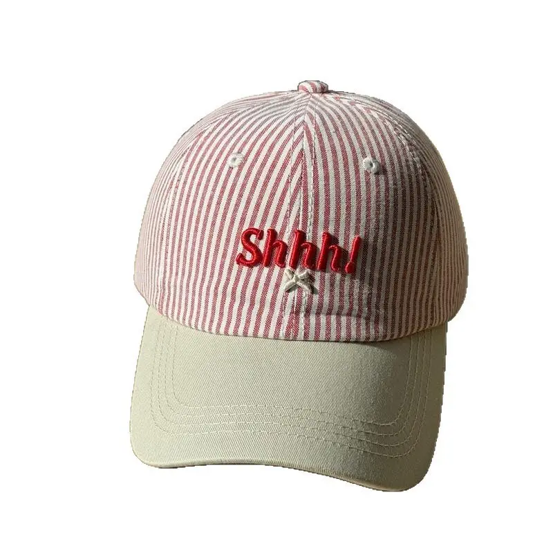 Women Striped Baseball Cap Large Head Circumference