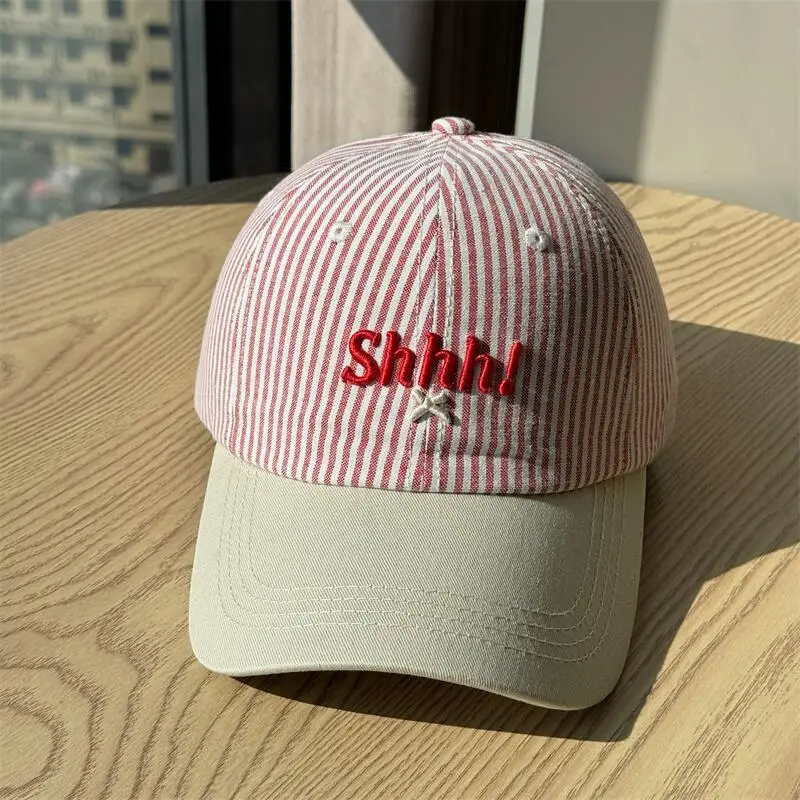 Women Striped Baseball Cap Large Head Circumference — feature 13