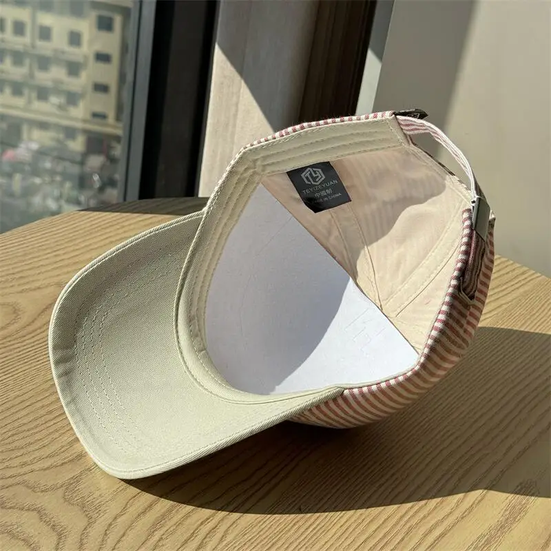 Women Striped Baseball Cap Large Head Circumference — feature 15