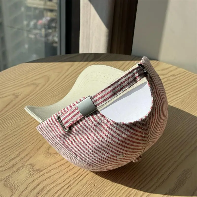 Women Striped Baseball Cap Large Head Circumference — feature 16
