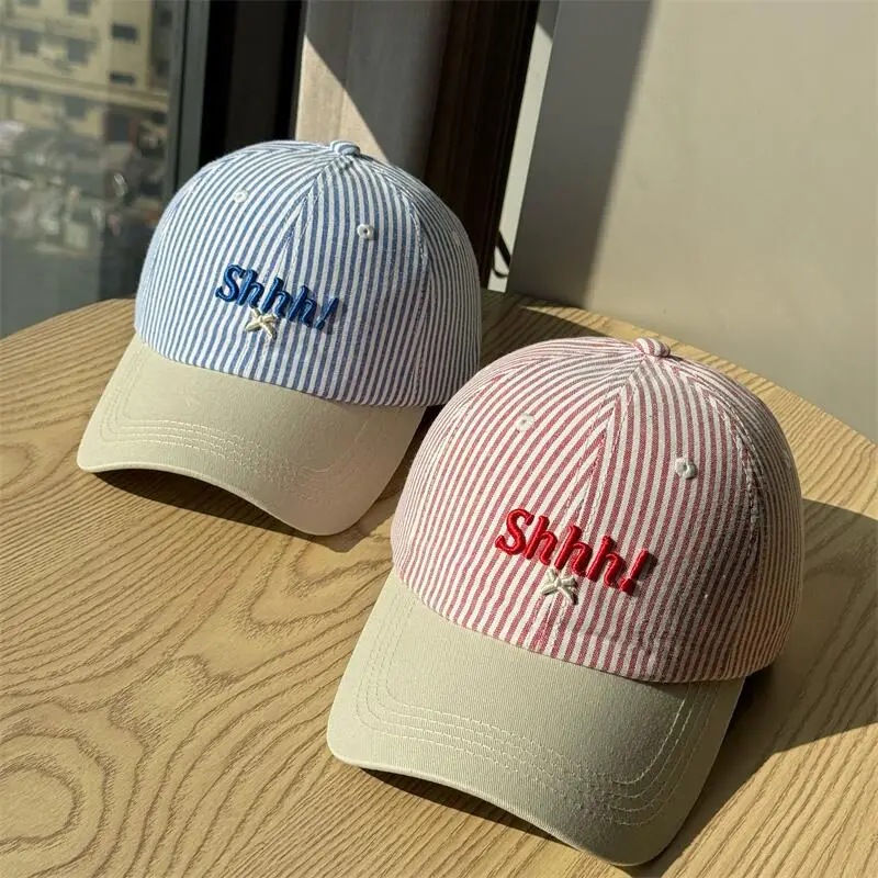 Women Striped Baseball Cap Large Head Circumference — feature 5