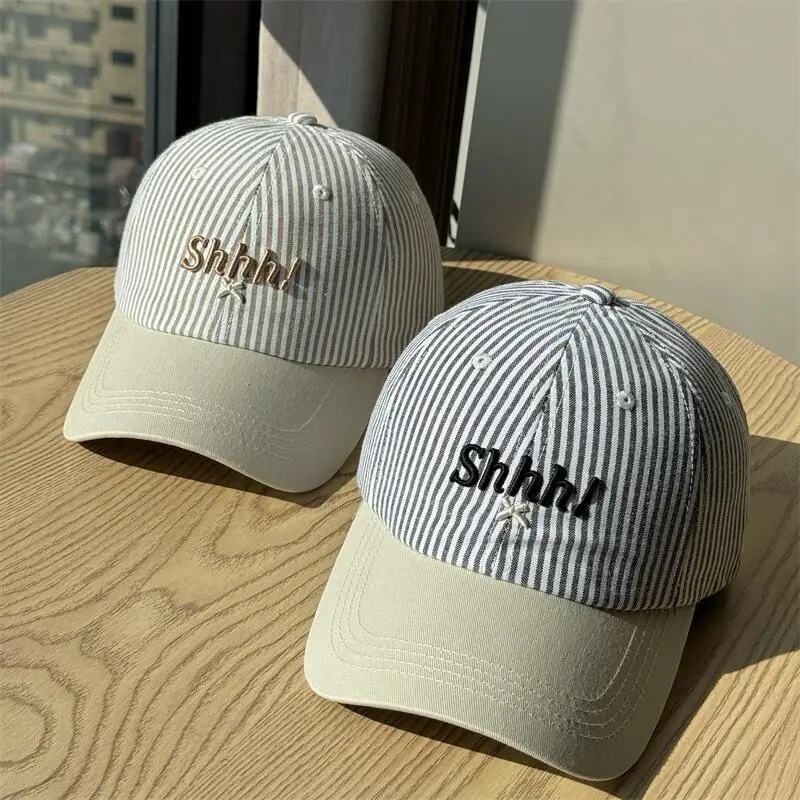 Women Striped Baseball Cap Large Head Circumference — feature 7