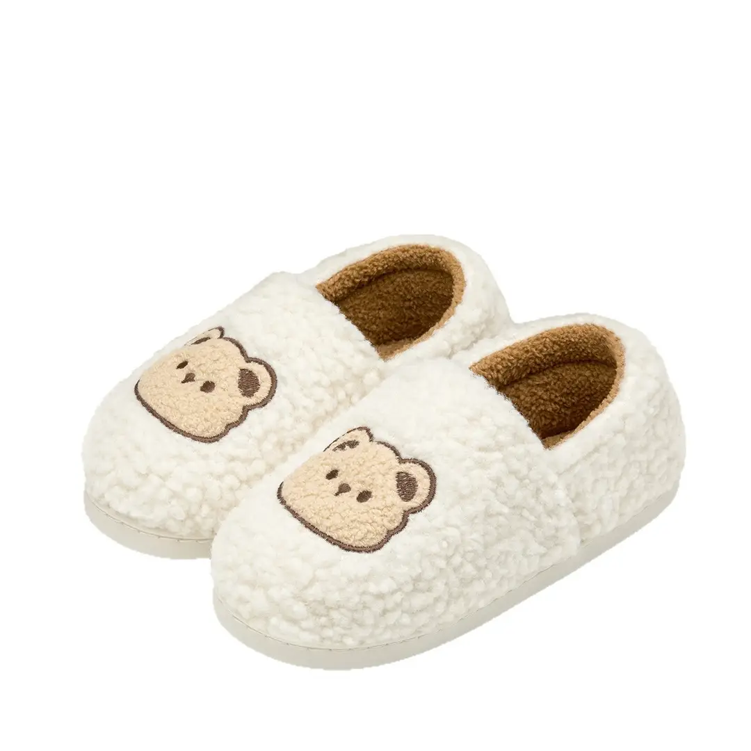 Little Bear Style Cotton Slippers for Women, Winter Warmth, New Antibacterial Home Thick Plush Slippers, Comfortable Household Cotton Shoes - Image 15