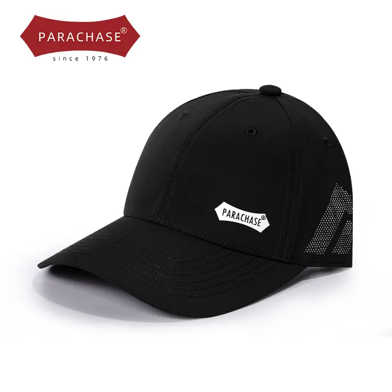Vintage Unisex Baseball Cap Black Embroidered Parachase - Image 2