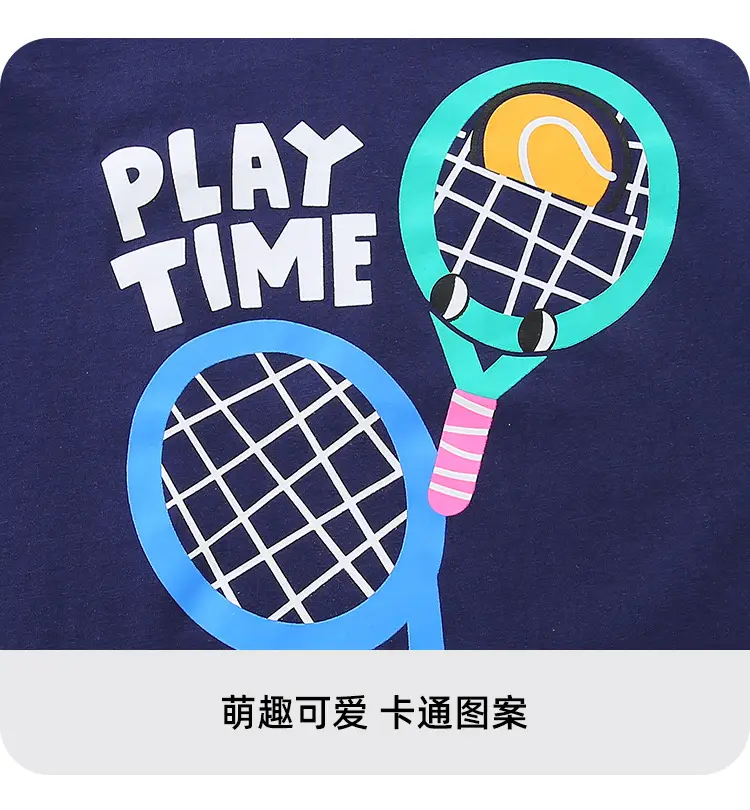 Kids Playtime Tennis T-Shirt Navy Cotton Summer Wear — feature 25