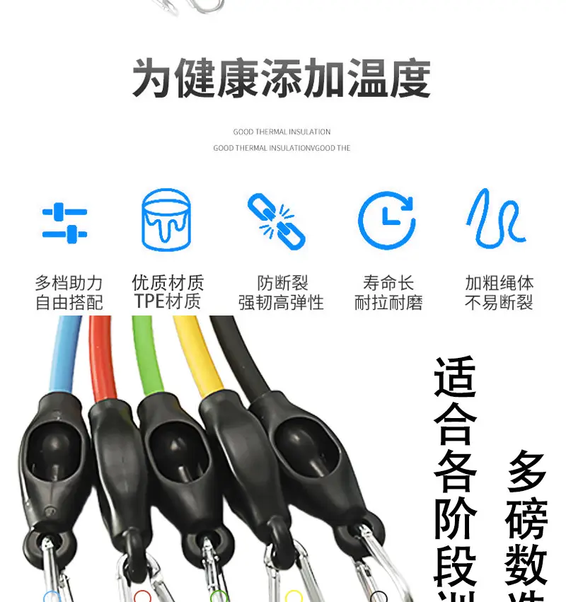 Directly from the Manufacturer, Multifunctional 11-Piece Set of Resistance Bands, Resistance Ropes, Elastic Ropes, Fitness Set, Training Belts — feature 8