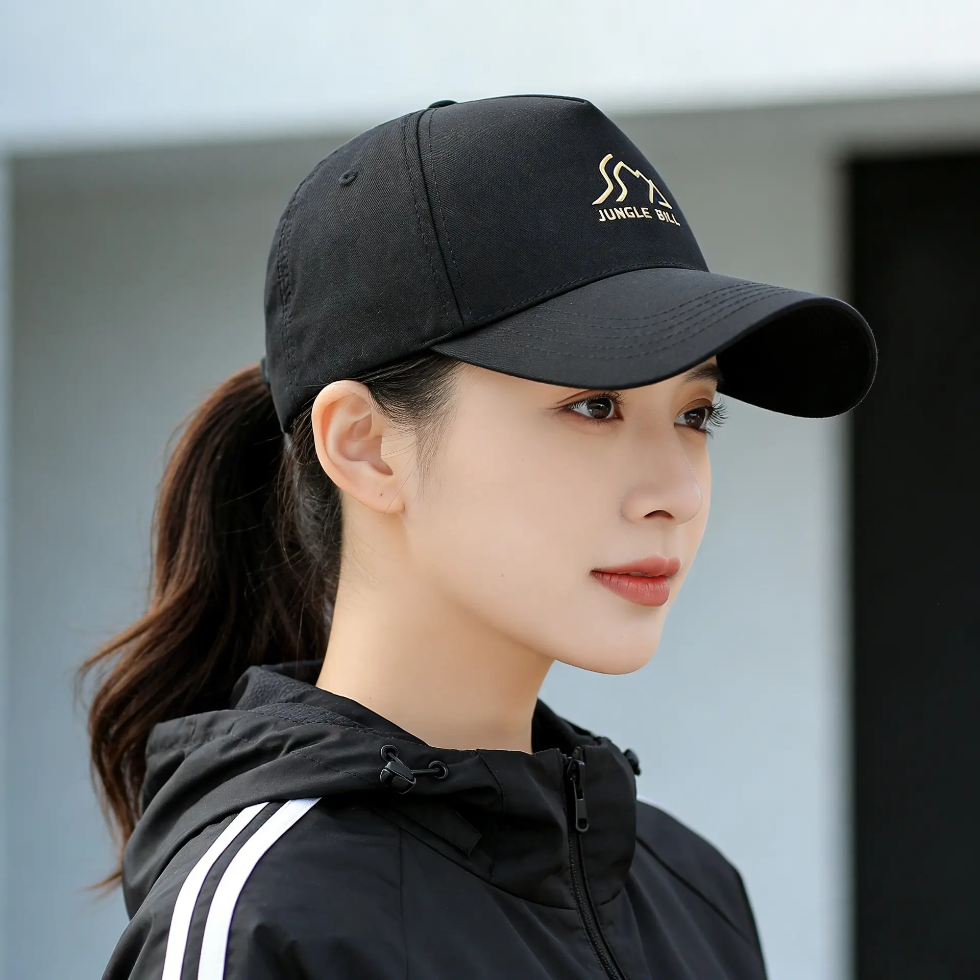 Jungle Bill Black Five Panel Baseball Cap