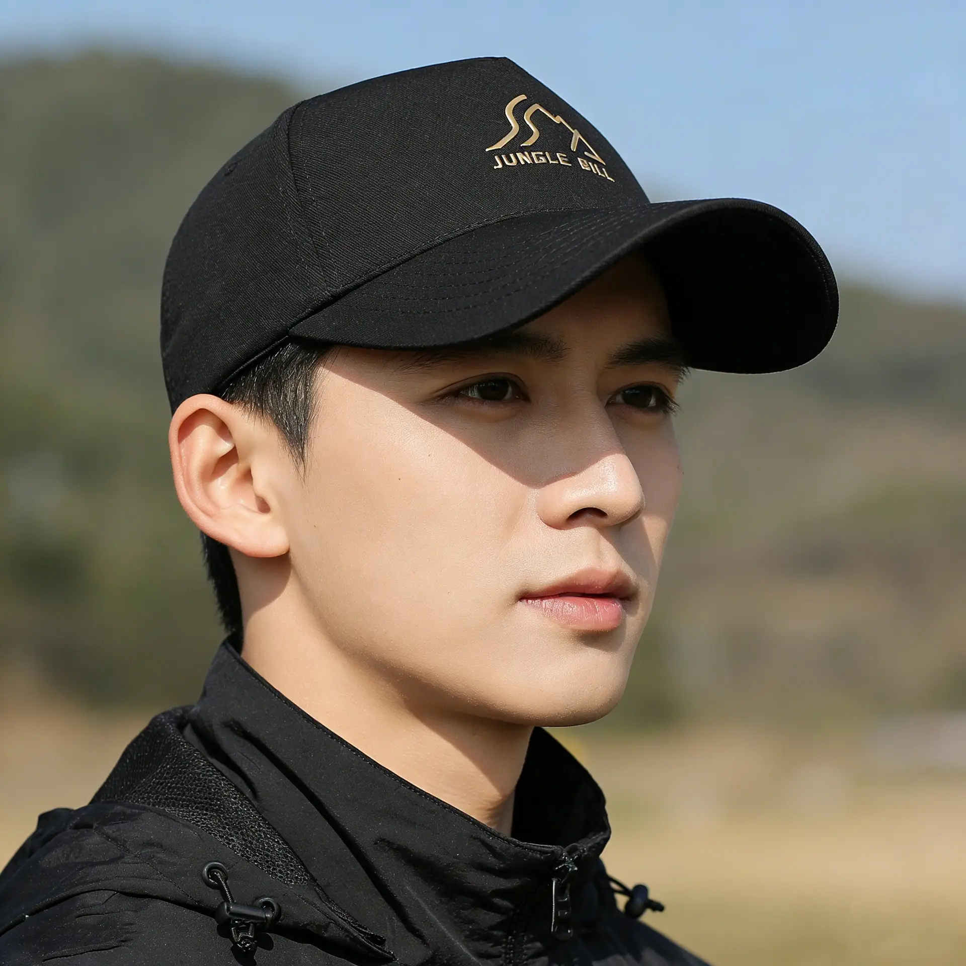 Jungle Bill Black Five Panel Baseball Cap