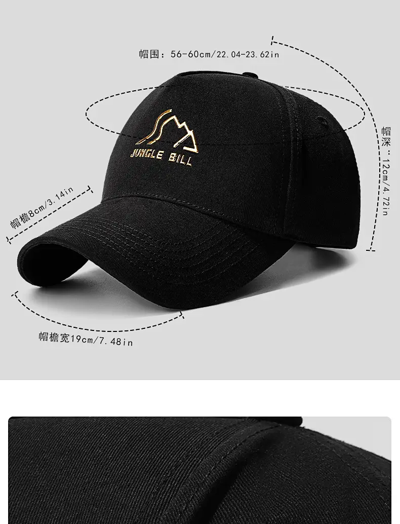 Jungle Bill Black Five Panel Baseball Cap — feature 5