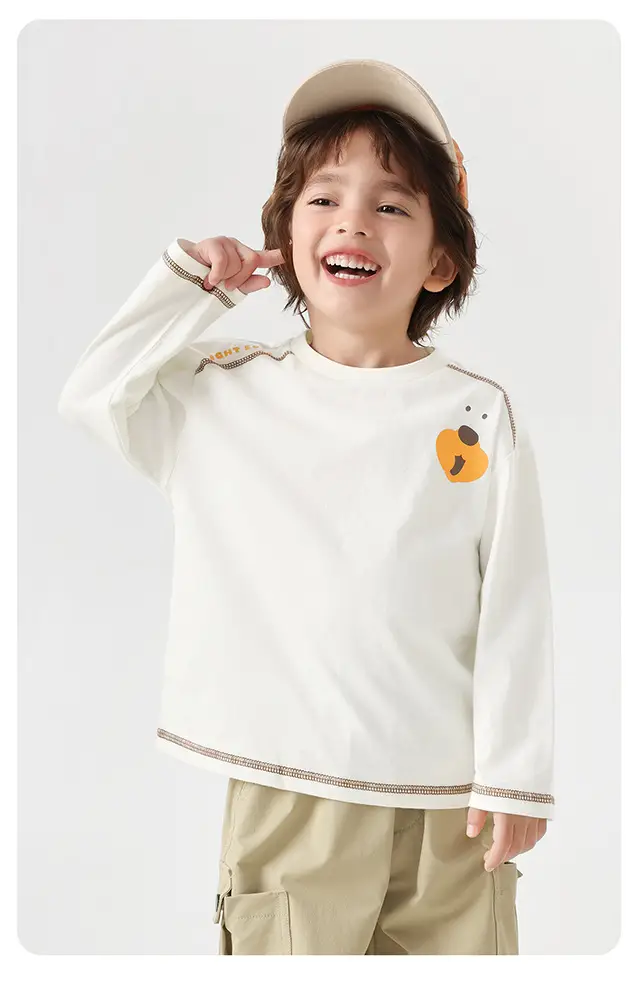 Boys Long Sleeve T-Shirt White Cotton Kids Spring Autumn Warm Base Layer — feature 17