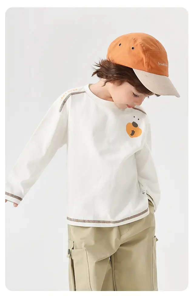 Boys Long Sleeve T-Shirt White Cotton Kids Spring Autumn Warm Base Layer — feature 18