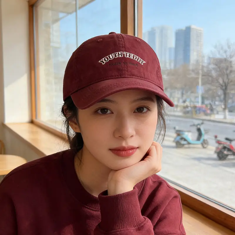 Women Brown Baseball Cap 65cm Wide Brim Sun Hat