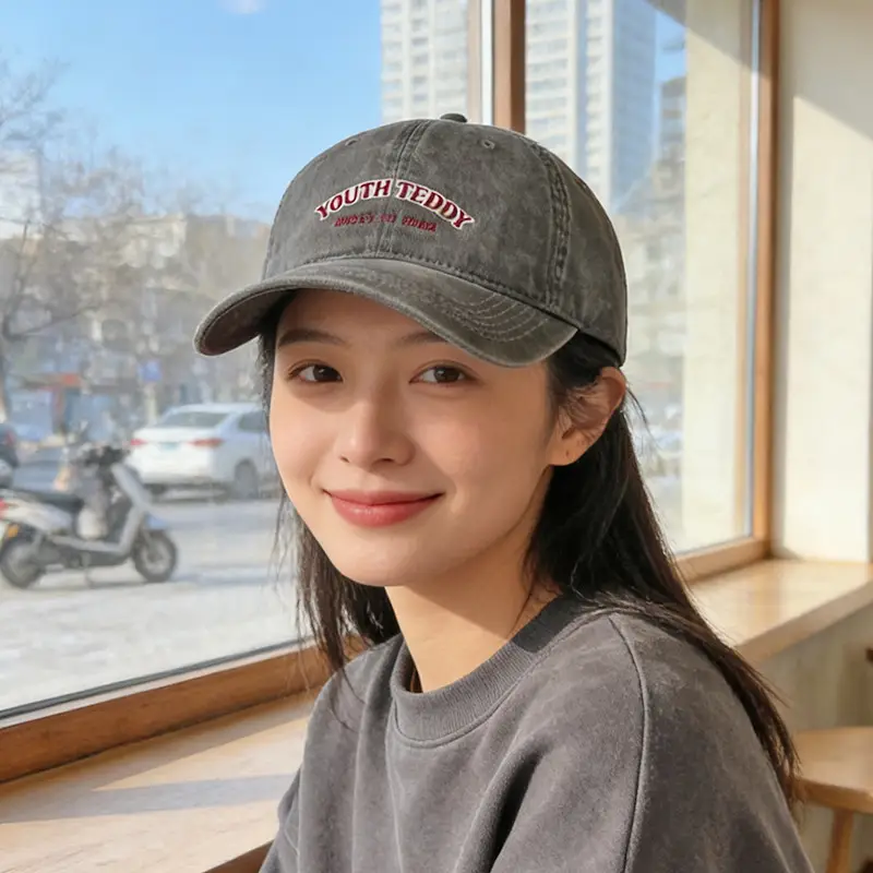 Women Brown Baseball Cap 65cm Wide Brim Sun Hat