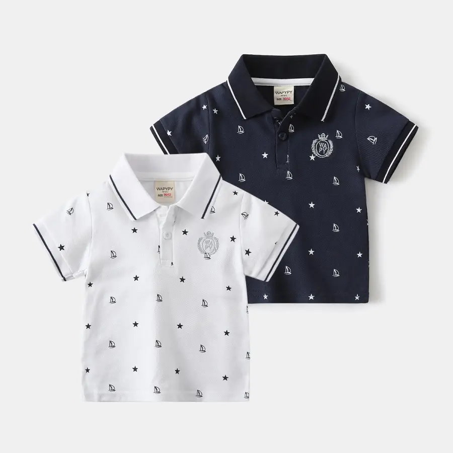 Children's 2-Piece Short Sleeve Polo T-Shirt Set — feature 1