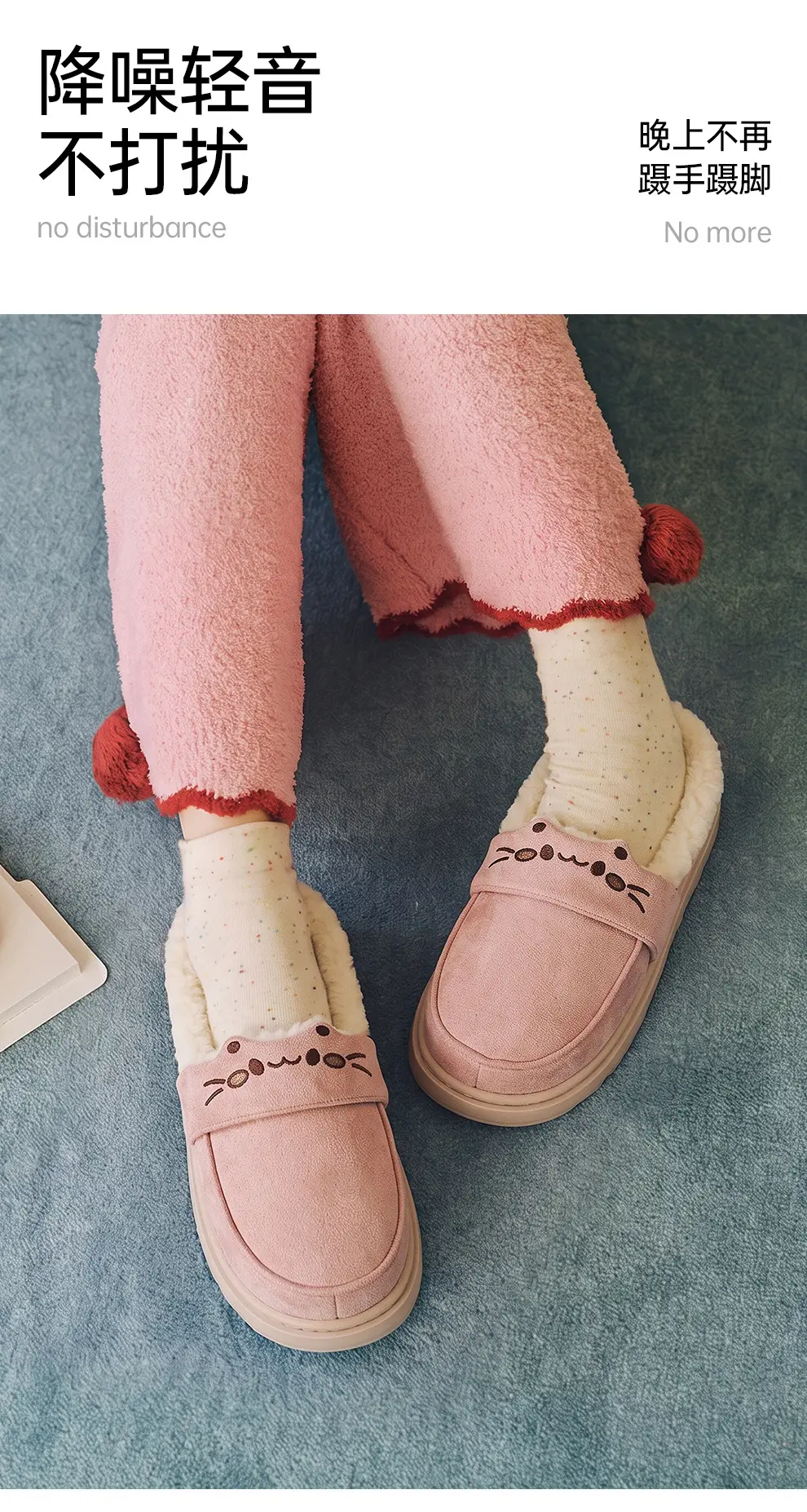 Birkenstock Shoes Women's Velvet Winter Thick-Soled Outer Wear Non-Slip Warm Furry Slippers Home Cotton Slippers Women's Cotton Shoes — feature 11