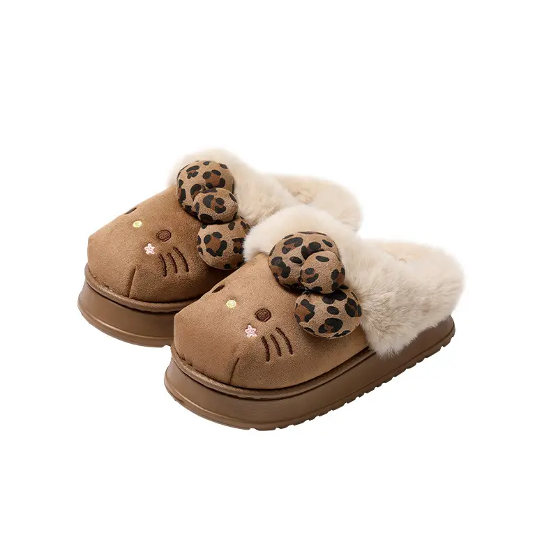 Authentic Sanrio Winter Cotton Slippers for Women Winter Non-Slip Plush Toe Slippers Autumn and Winter Thickeneded Warm Wool Slippers - Image 8
