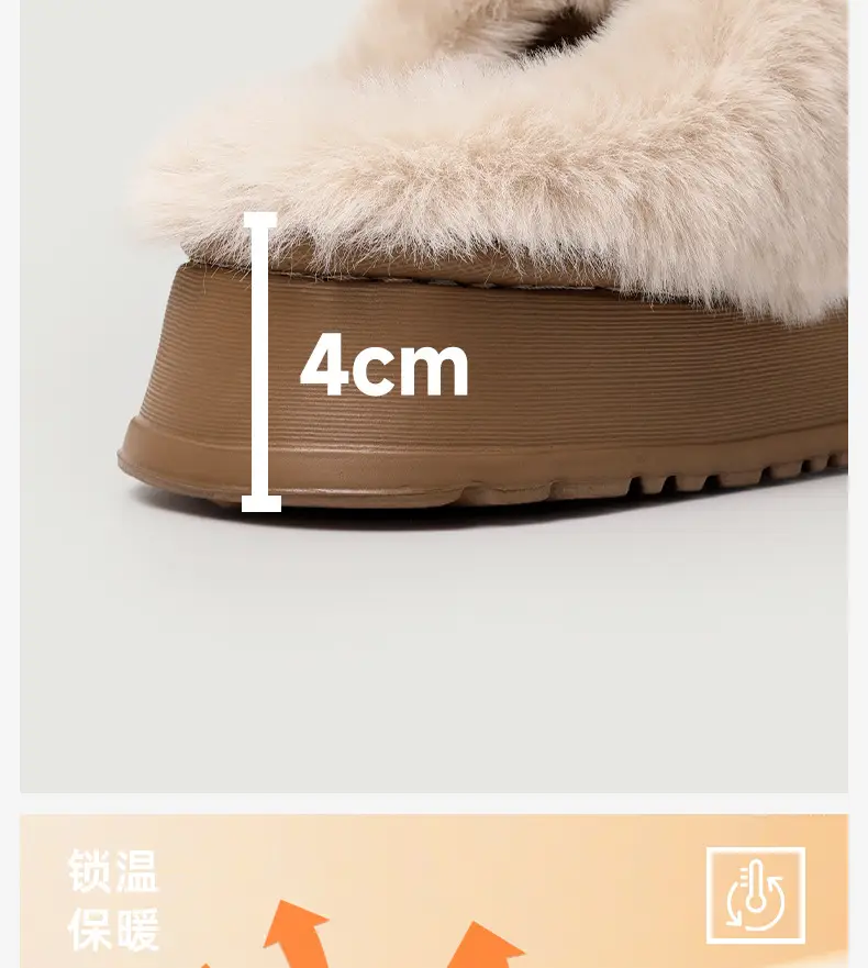 Authentic Sanrio Winter Cotton Slippers for Women Winter Non-Slip Plush Toe Slippers Autumn and Winter Thickeneded Warm Wool Slippers — feature 13