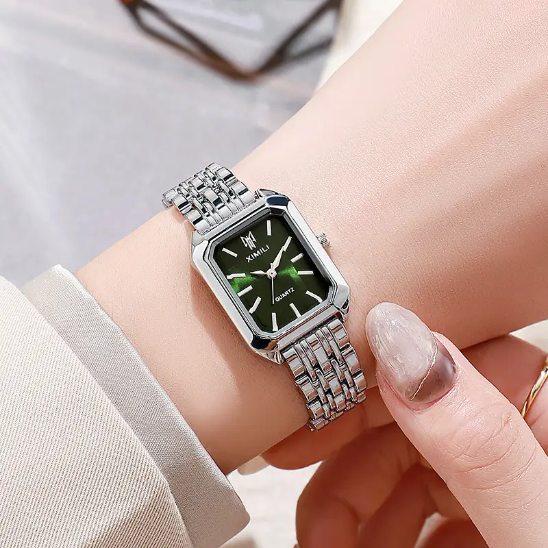 Cross-Border New Hot-Selling Women's Watches, Fashionable and Simple Steel Band Watches, Women's Wristwatches, Square Quartz Watches Wholesale