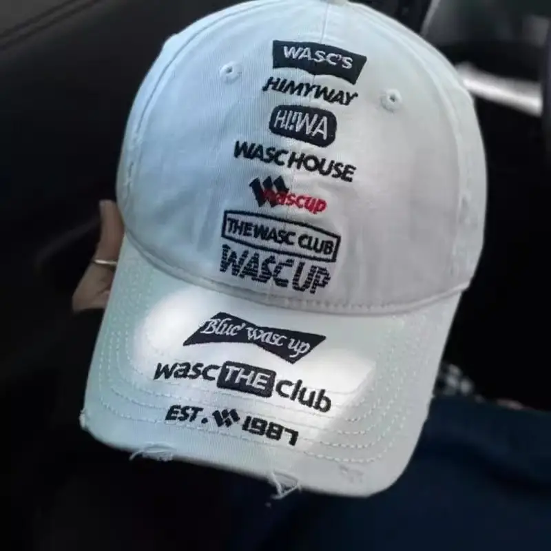 White Duckbill Cap with Holes for Men Women
