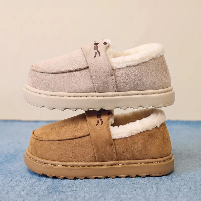 Korean-Style Cartoon Cotton Shoes for Women, Winter Outdoor Cotton Shoes, Non-Slip Thick-Soled Warm Heel-Covered Cotton Slippers for Women, Winter Wholesale - Image 5