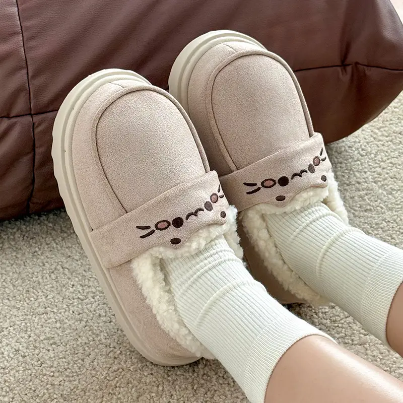 Korean-Style Cartoon Cotton Shoes for Women, Winter Outdoor Cotton Shoes, Non-Slip Thick-Soled Warm Heel-Covered Cotton Slippers for Women, Winter Wholesale - Image 6