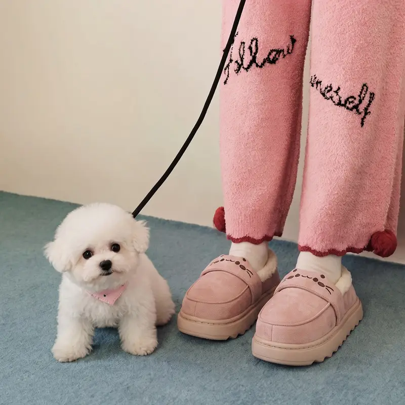 Korean-Style Cartoon Cotton Shoes for Women, Winter Outdoor Cotton Shoes, Non-Slip Thick-Soled Warm Heel-Covered Cotton Slippers for Women, Winter Wholesale - Image 7