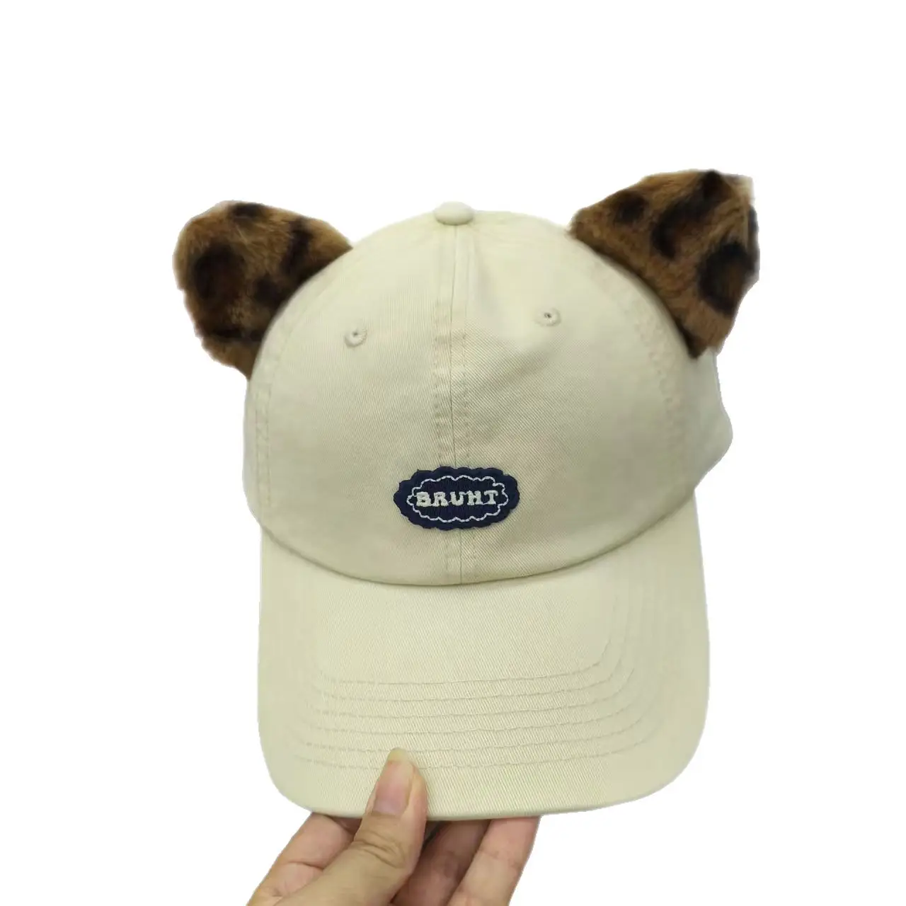 Cute Bear Ears Cap for Women Small Hats Sweet Girl Short Eared Baseball Caps