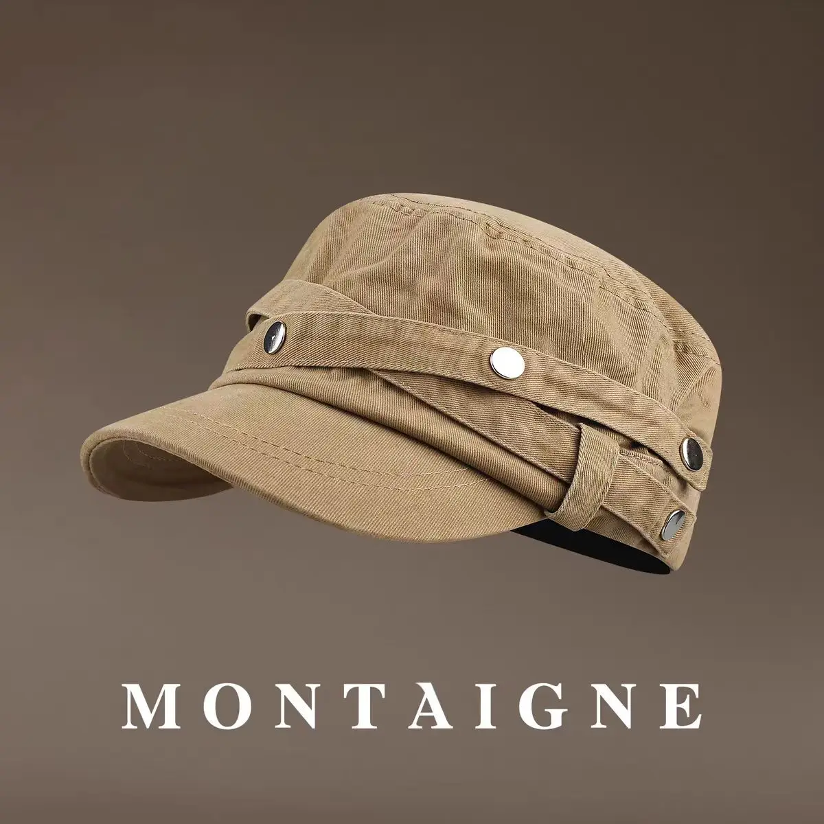 Montaigne Women's Distressed Rivet Beret Cap - Image 6