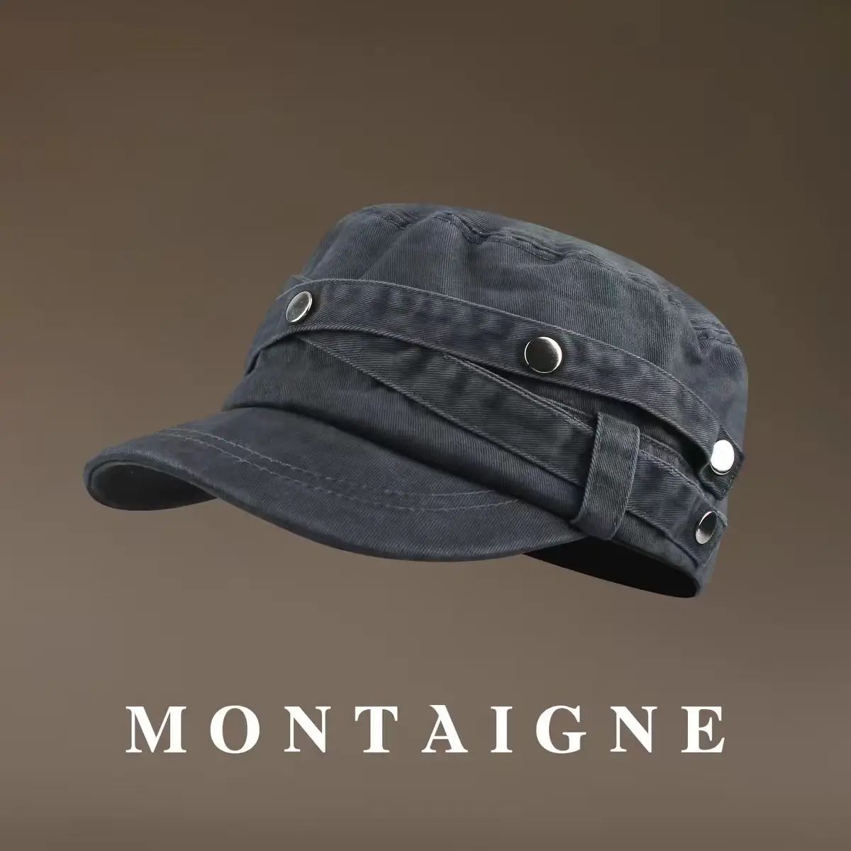 Montaigne Women's Distressed Rivet Beret Cap - Image 7