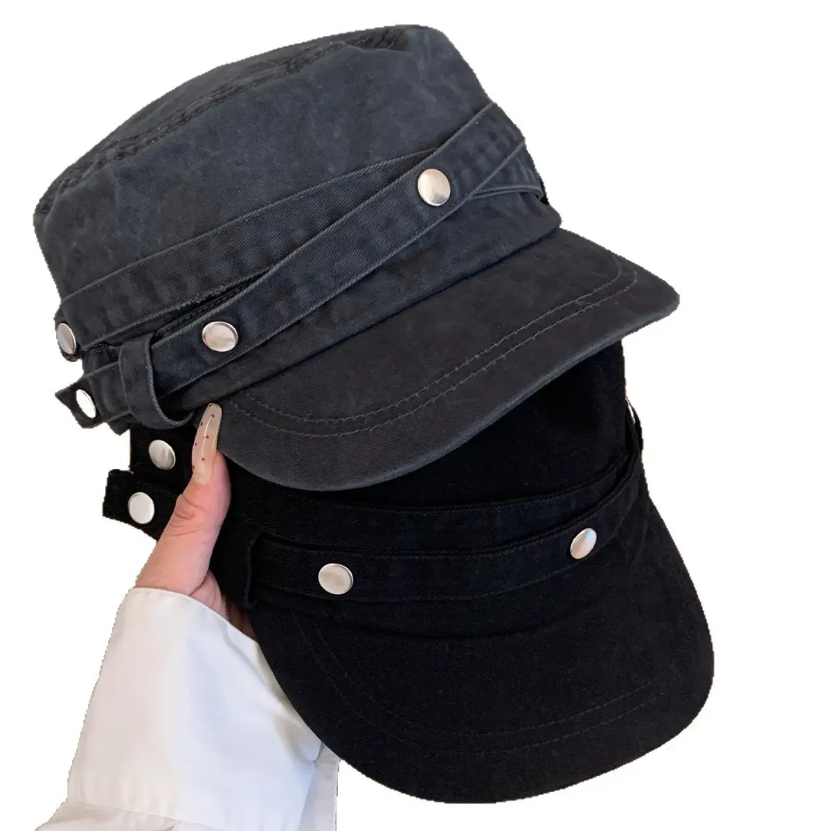 Montaigne Women's Distressed Rivet Beret Cap - Image 8