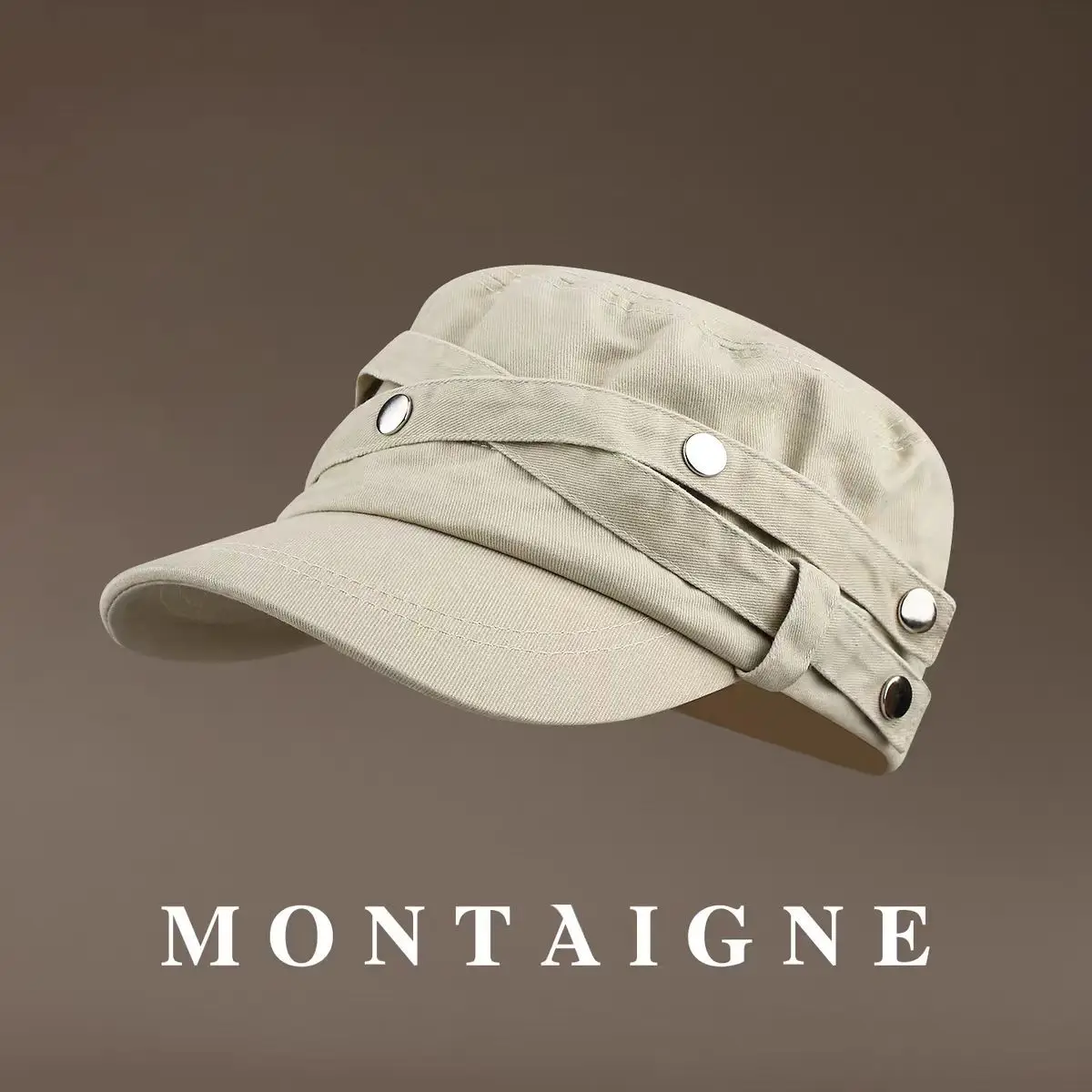Montaigne Women's Distressed Rivet Beret Cap — feature 8