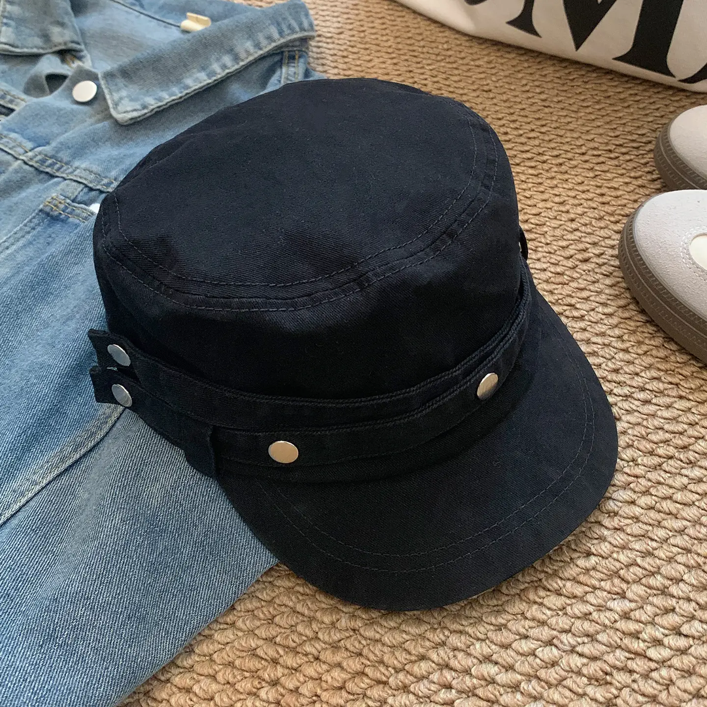 Montaigne Women's Distressed Rivet Beret Cap - Image 2