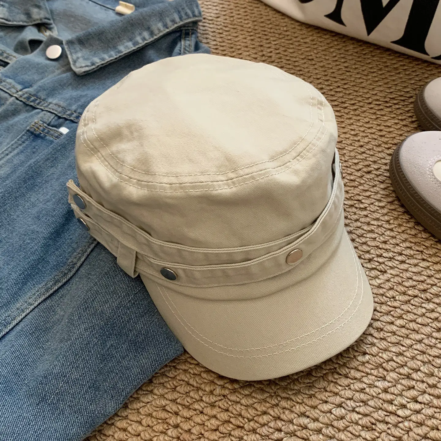 Montaigne Women's Distressed Rivet Beret Cap - Image 3