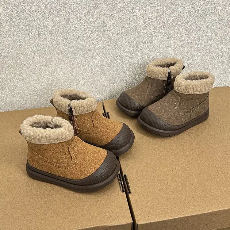 Winter Fleece Baby Boots for Girls Brown — feature 10
