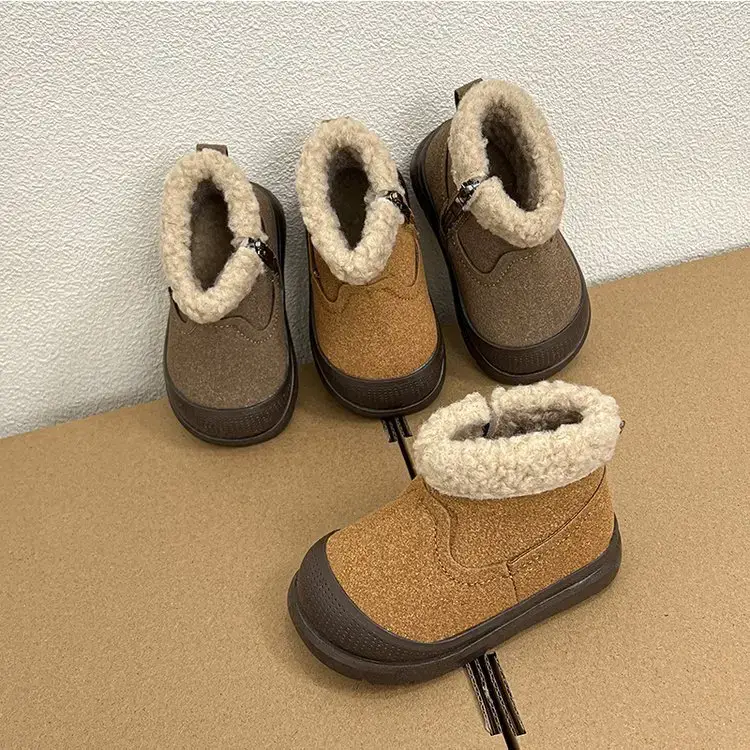 Winter Fleece Baby Boots for Girls Brown — feature 11