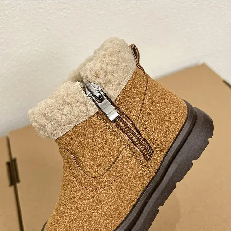 Winter Fleece Baby Boots for Girls Brown — feature 14