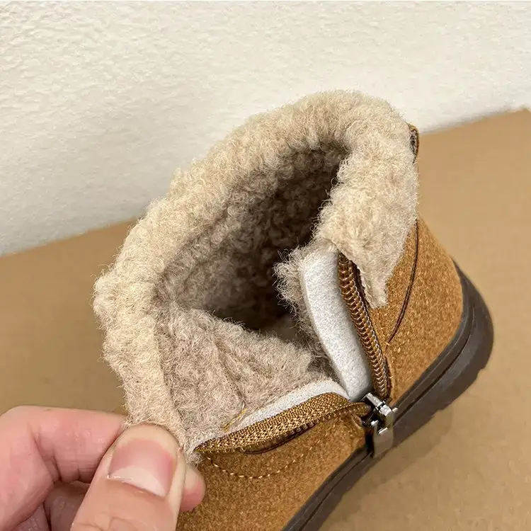 Winter Fleece Baby Boots for Girls Brown — feature 15