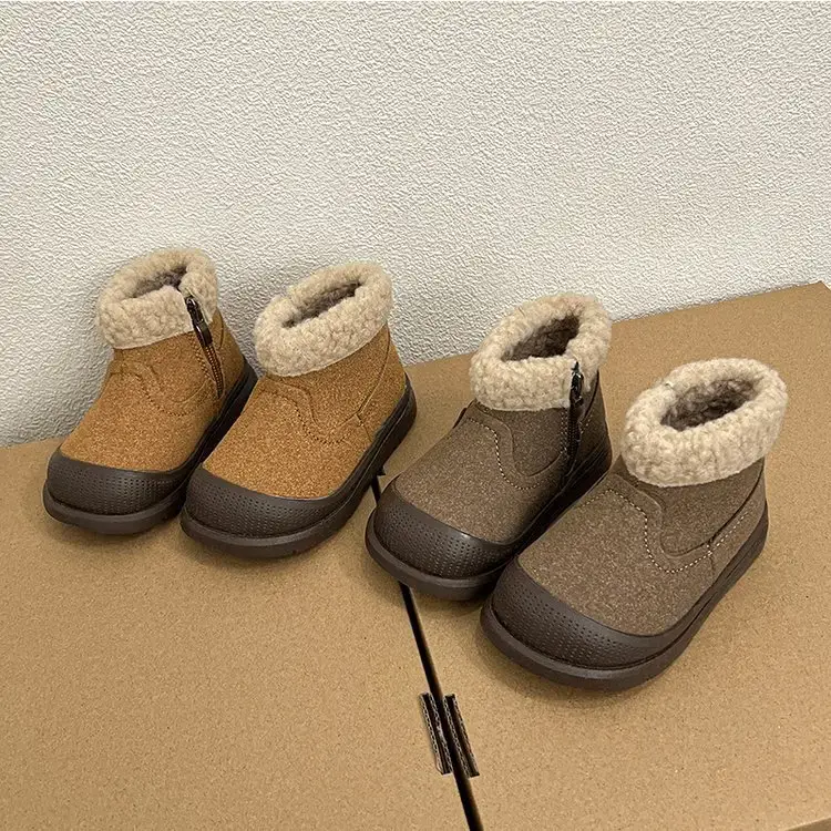 Winter Fleece Baby Boots for Girls Brown — feature 3
